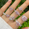 Women's Light Luxury S925 Sterling Silver Ring With Geometric And Heart Shape Electroplated Set With 8A Zircon And High Carbon Diamond