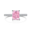 Women's Light Luxury S925 Sterling Silver Ring With Geometric And Heart Shape Electroplated Set With 8A Zircon And High Carbon Diamond