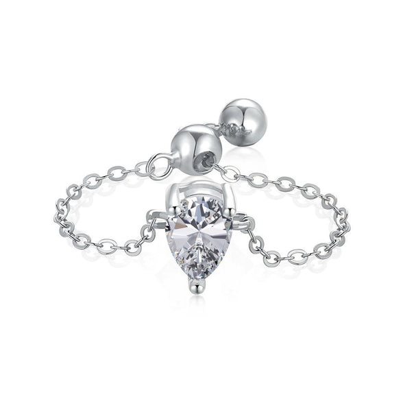 Women's Light Luxury S925 Sterling Silver Ring With Pink Zircon Geometric Crown Heart Flower Bow Wave Ushape Drop Shape Design Electroplated