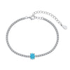 Women's Light Luxury S925 Sterling Silver Tennis Bracelet With Geometric Pattern And Electroplating Oval Zircon Ice Flower Cut