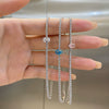 Women's Light Luxury S925 Sterling Silver Tennis Bracelet With Geometric Pattern And Electroplating Oval Zircon Ice Flower Cut