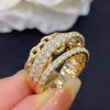 Women's Light Luxury Shiny Buckle Geometric Line Copper Rings With Zirconia