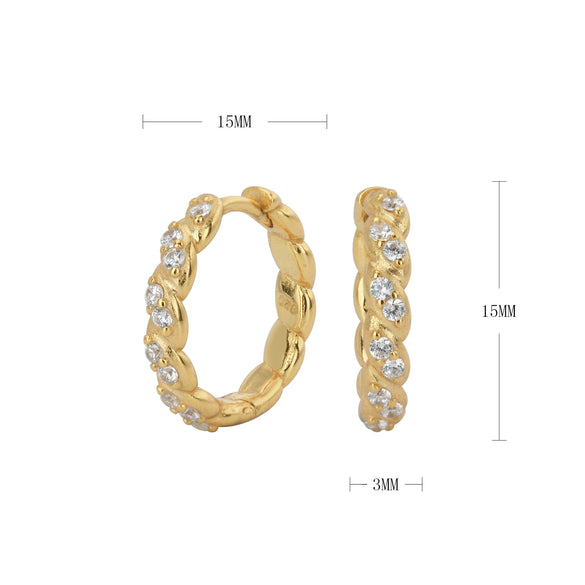 Women's Light Luxury Silver Inlaid Zircon Ushape Earrings