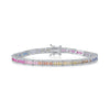 Women's Light Luxury Single Row Colorful Zirconium Bracelet S925 Silver Geometric Style Diamond Design