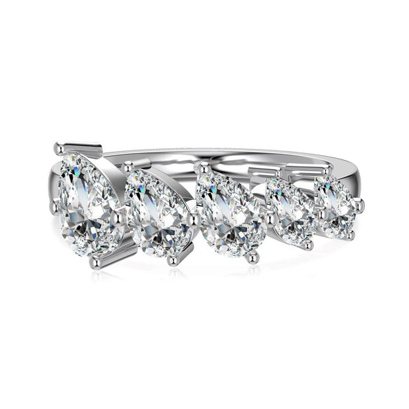 Women's Light Luxury Smart Rotating S925 Sterling Silver Ring Geometric Oval Heartshaped With Zircon Electroplated