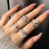Women's Light Luxury Smart Rotating S925 Sterling Silver Ring Geometric Oval Heartshaped With Zircon Electroplated