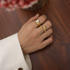 Women's Light Luxury Snake Ring 316L Stainless Steel 18K Gold Plated With Rhombus Pattern