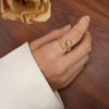 Women's Light Luxury Snake Ring 316L Stainless Steel 18K Gold Plated With Rhombus Pattern
