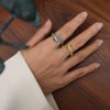 Women's Light Luxury Snake Ring 316L Stainless Steel 18K Gold Plated With Rhombus Pattern