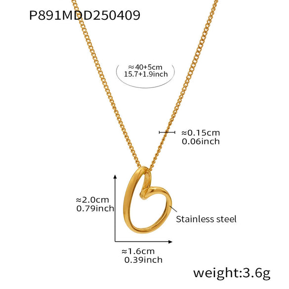 Women's Light Luxury 316L Stainless Steel And 316L Stainless Steel Irregular Heart And Geometric Shape Electroplated Clavicle Necklace