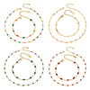 Women's Light Luxury Stainless Steel Electroplated Dopamine Colorblocking Clavicle Necklace And Bracelet Set