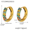 Women's Light Luxury 316L Stainless Steel Geometric Electroplated Circle Zircon Earrings