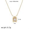 Women's Light Luxury Stainless Steel Pendant Necklace With Heartshaped And Geometric Pattern And Snake Bone Chain Diamond Design
