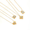 Women's Light Luxury Stainless Steel Pendant Necklace With Heartshaped And Geometric Pattern And Snake Bone Chain Diamond Design