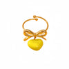Women's Light Luxury Stainless Steel Ring With Bow Tie And Heart Shape Pattern Electroplated