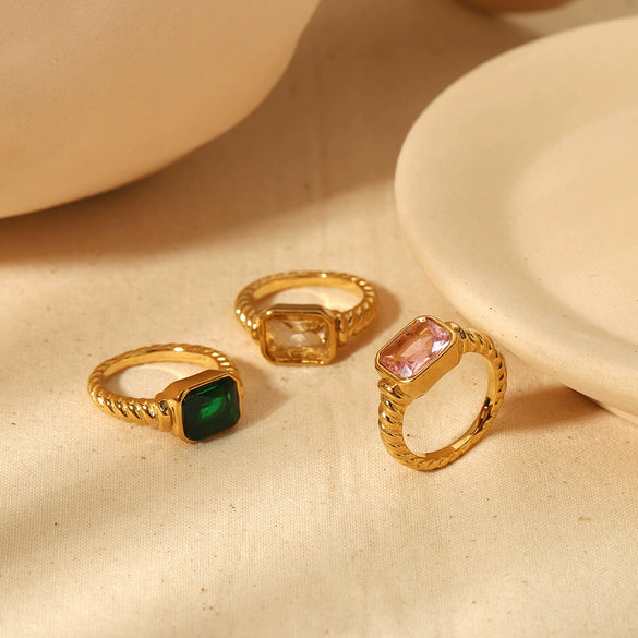 Women's Light Luxury Stainless Steel Ring With Geometric Design And Electroplating Treatment