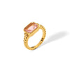 Women's Light Luxury Stainless Steel Ring With Geometric Design And Electroplating Treatment