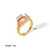 Women's Light Luxury Stainless Steel Ring With Geometric Design And Electroplating Treatment