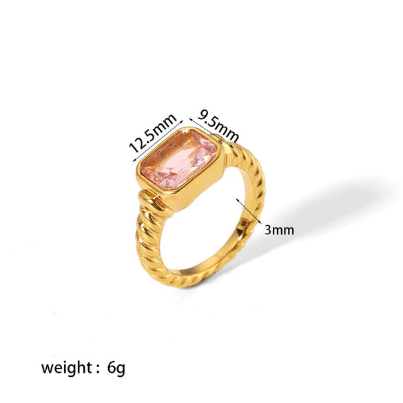 Women's Light Luxury Stainless Steel Ring With Geometric Design And Electroplating Treatment