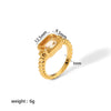 Women's Light Luxury Stainless Steel Ring With Geometric Design And Electroplating Treatment