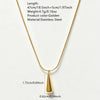 Women's Light Luxury Stainless Steel Water Drop Pendant Necklace And Earrings Set With Snake Bone Chain Electroplated Finish