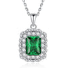 Women's Light Luxury 925 Sterling Silver Aquamarine Geometric Pattern Diamond Cultivation Cross Chain Necklace