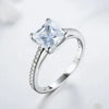 Women's Light Luxury 925 Sterling Silver Geometric Ring Set With Diamonds And Electroplated White Golden Seiko Design