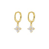 Women's Light Luxury Style Copper Plated With Real Gold Geometric And Flower Pattern Zirconia Earrings