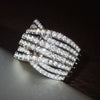 Women's Light Luxury Style Geometric Copper Ring With Zirconia Design