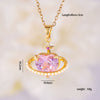 Women's Light Luxury Style Heart Shape Copper Necklace With Mixed Gemstone Setting And Electroplating O Chain