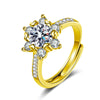 Women's Light Luxury Style Moissanite Ring S925 Sterling Silver Geometric Micropaved