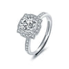 Women's Light Luxury Style Moissanite Ring S925 Sterling Silver Geometric Micropaved