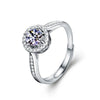 Women's Light Luxury Style Moissanite Ring S925 Sterling Silver Geometric Micropaved