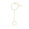 Women's Light Luxury Style Stainless Steel And 18K Gold Hand Jewelry With Pearl Bracelet And Finger Chain Integrated