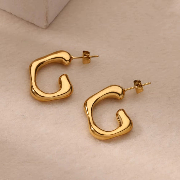 Women's Light Luxury Style Stainless Steel Geometric Drop Shape Electroplated Earrings