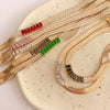 Women's Light Luxury Style Titanium Steel Geometric Blade Chain Necklace With Mixed Gemstone Setting