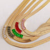Women's Light Luxury Style Titanium Steel Geometric Blade Chain Necklace With Mixed Gemstone Setting