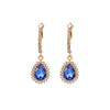 Women's Light Luxury Style Zinc Alloy Dropshaped Electroplated Emerald Diamond Earrings