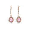 Women's Light Luxury Style Zinc Alloy Dropshaped Electroplated Emerald Diamond Earrings