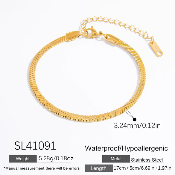 Women's Light Luxury Titanium Steel Bracelet With Geometric Pattern Electroplated 18K True Gold Chain Accessories
