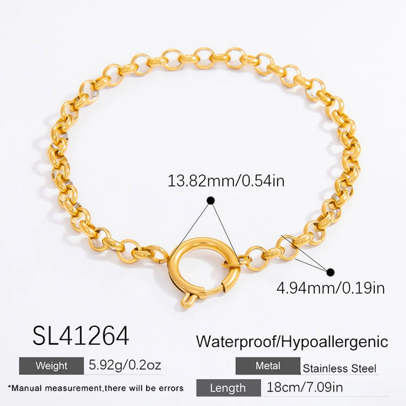 Women's Light Luxury Titanium Steel Bracelet With Geometric Pattern Electroplated 18K True Gold Chain Accessories