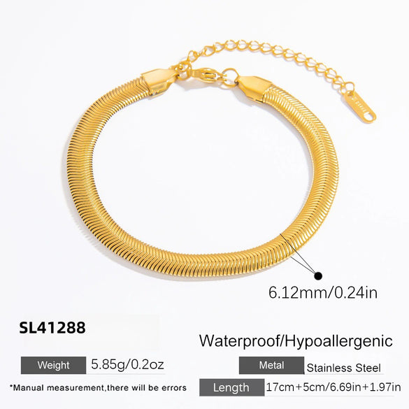 Women's Light Luxury Titanium Steel Bracelet With Geometric Pattern Electroplated 18K True Gold Chain Accessories