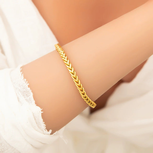 Women's Light Luxury Titanium Steel Bracelet With Geometric Pattern Electroplated 18K True Gold Chain Accessories