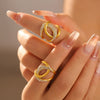Women's Light Luxury 316L Stainless Steel Geometric Ring Electroplated With Real Gold
