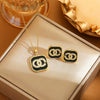 Women's Light Luxury Titanium Steel Jewelry Necklace With Gemstone Pendant And Electroplated Letters Numbers Text Design
