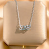 Women's Light Luxury Titanium Steel Pendant Necklace Set With Diamonds And Featuring Letters Numbers Text