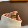 Women's Light Luxury Titanium Steel Ring With Geometric Pattern And Electroplating Treatment