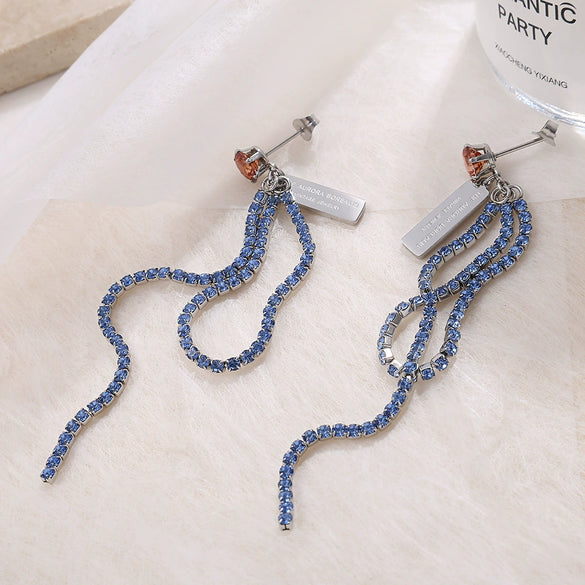 Women's Light Luxury Versatile Earrings Titanium Steel Zircon Electroplating