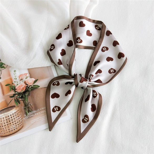 Women's Lightweight Polyester Long Ribbon Scarf Decorative Bag Scarf For Spring And Autumn