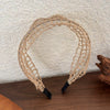 Women's Linen And Straw Weaving Geometric Hair Hoop Headband Hair Accessories